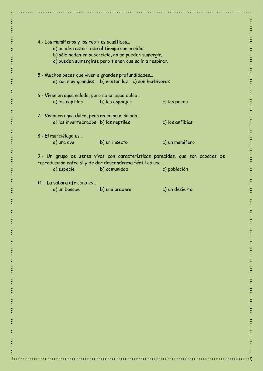 Animales y plantas en la naturaleza