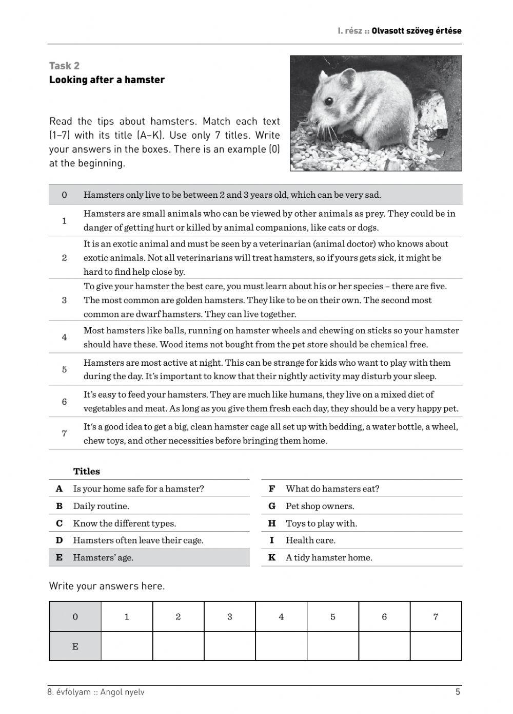 Kompetencia teszt 8. osztály 2019