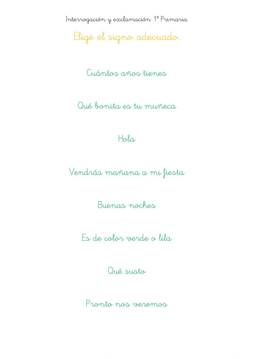 Interrogación y exclamación