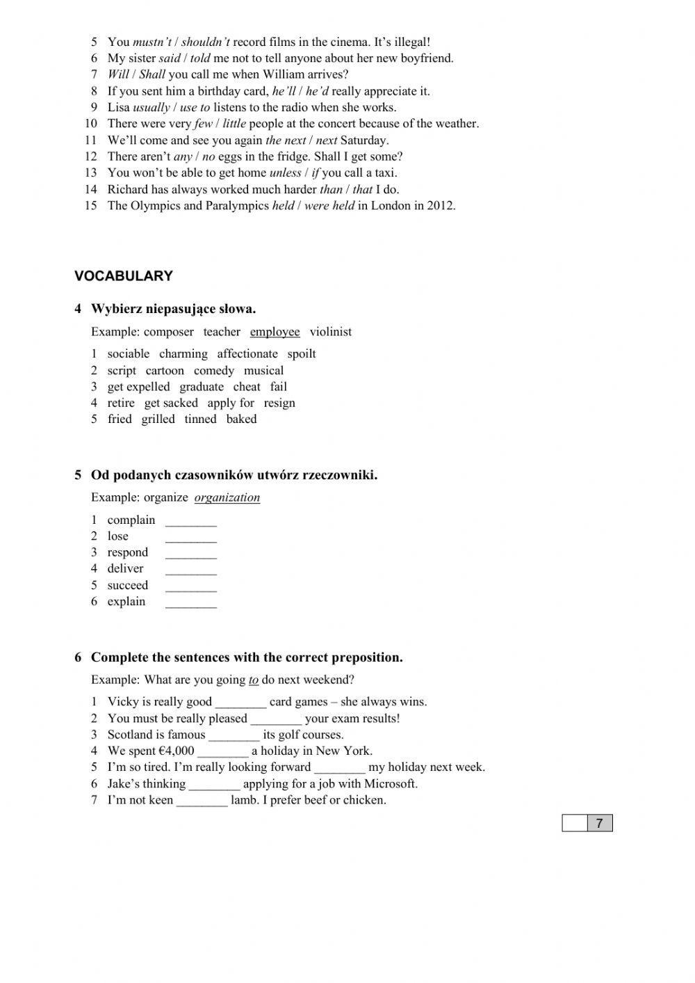 English File Intermediate Final Test