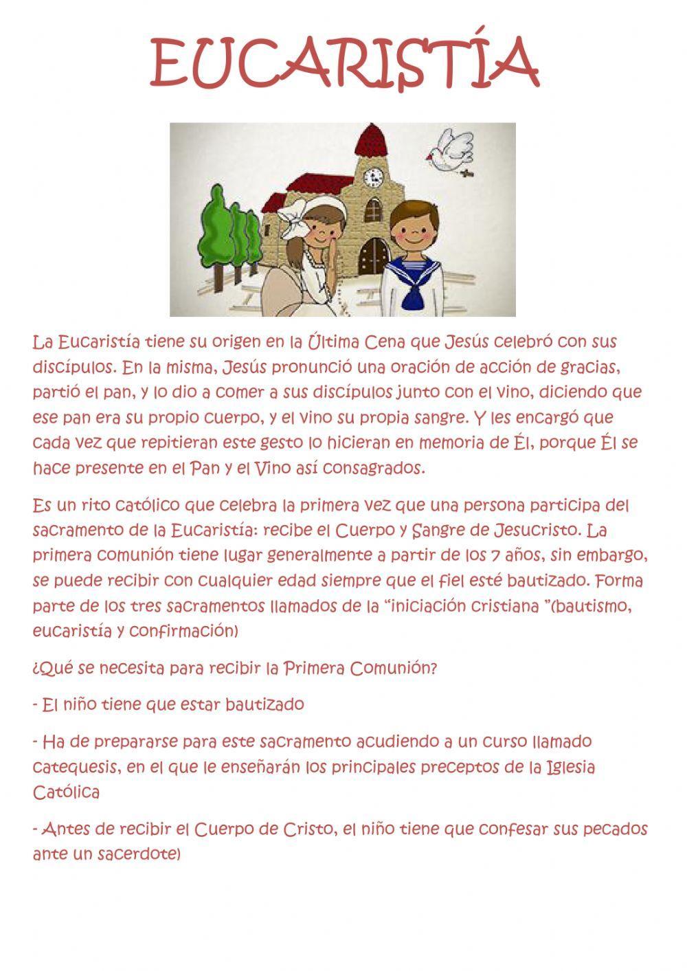 Sacramento de la Eucaristía Sacramento de la Eucaristía