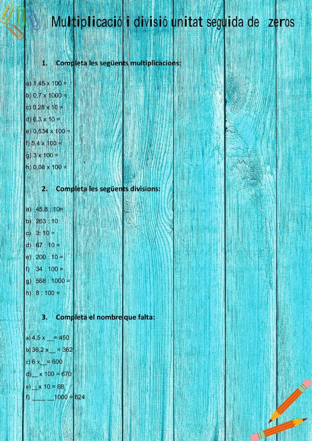 Unitat seguida de zeros