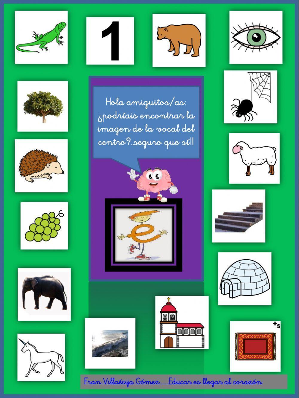 Empiezan como el modelo: Vocales letrilandia.