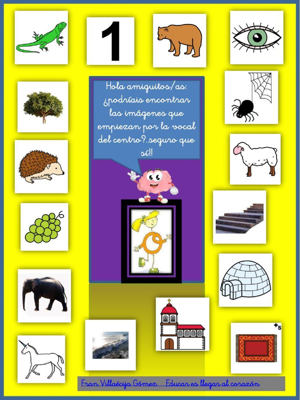 Empiezan como el modelo: Vocales letrilandia.