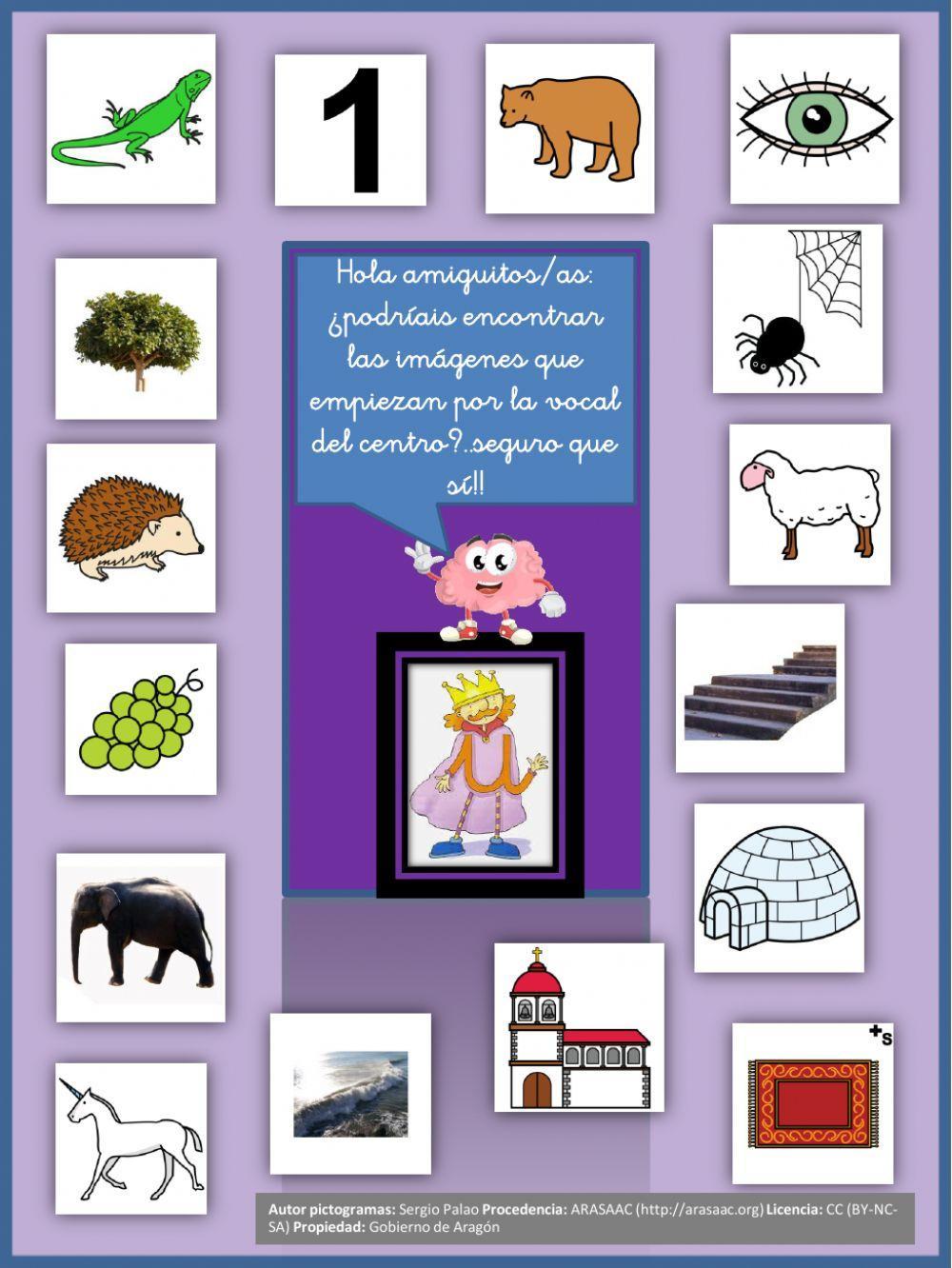 Empiezan como el modelo: Vocales letrilandia.