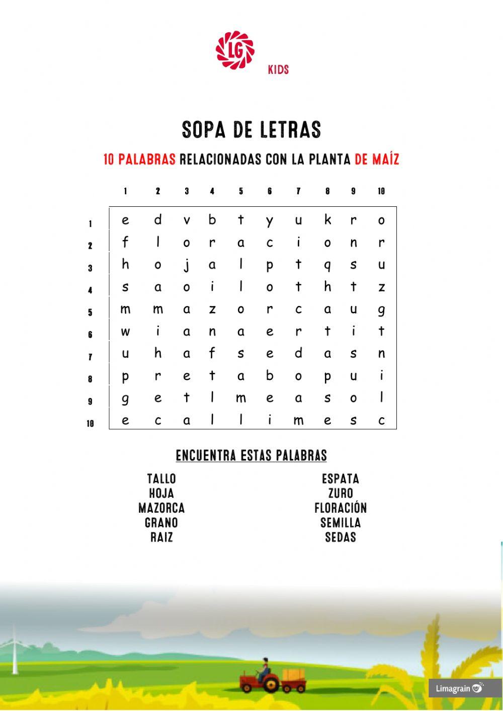 Palabras relacionadas con el maíz