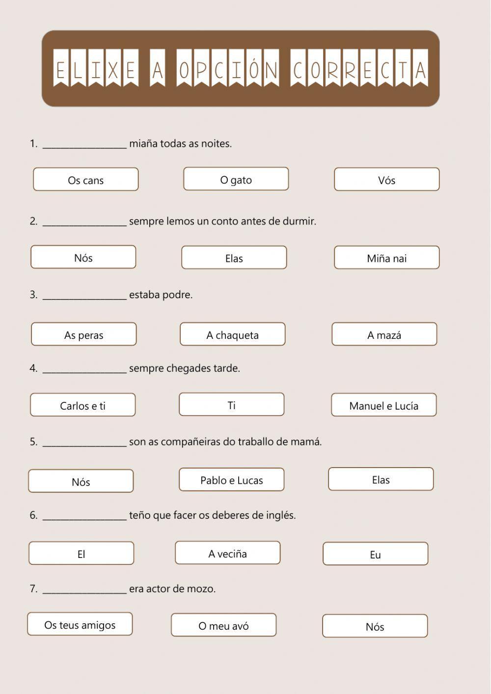 Completa co suxeito axeitado