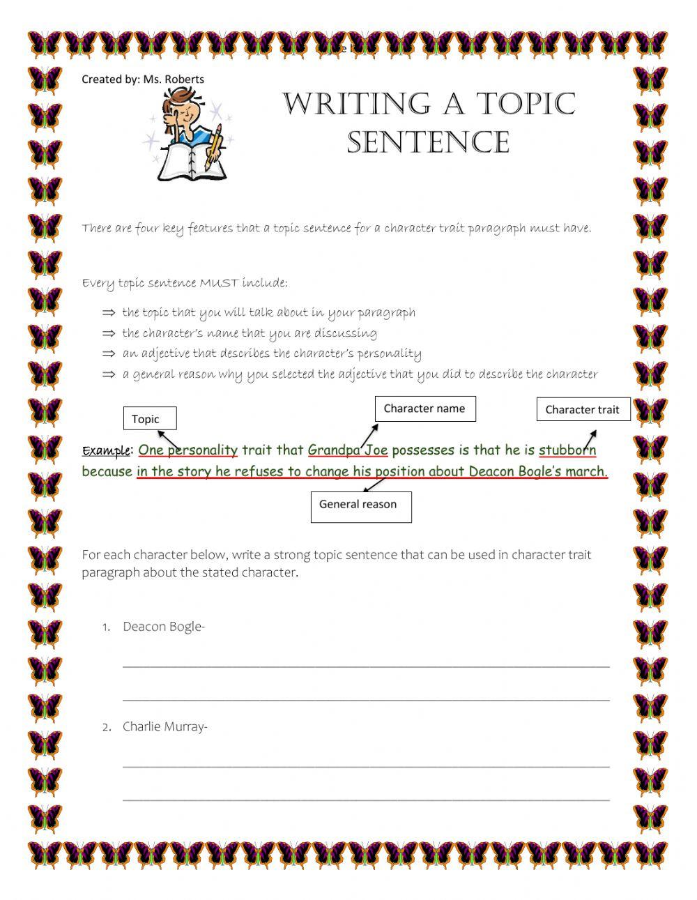 Writing Topic Sentences