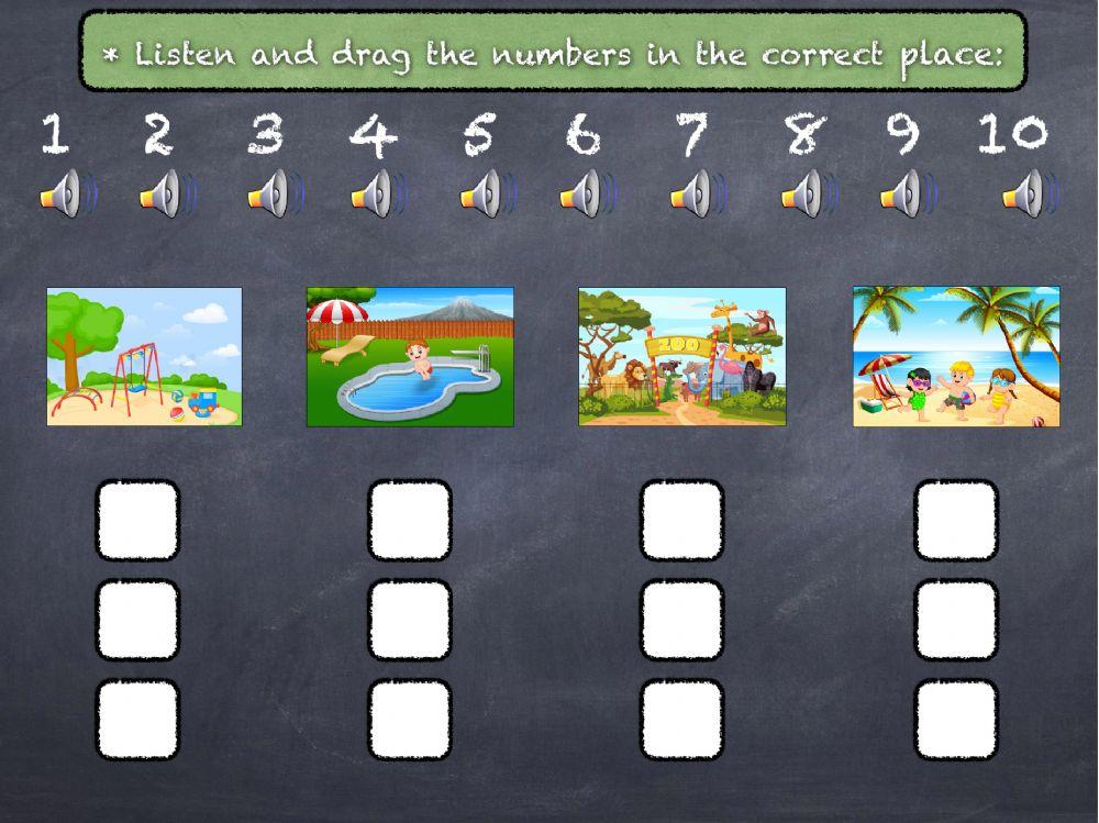 Listen and drag the numbers in the correct order