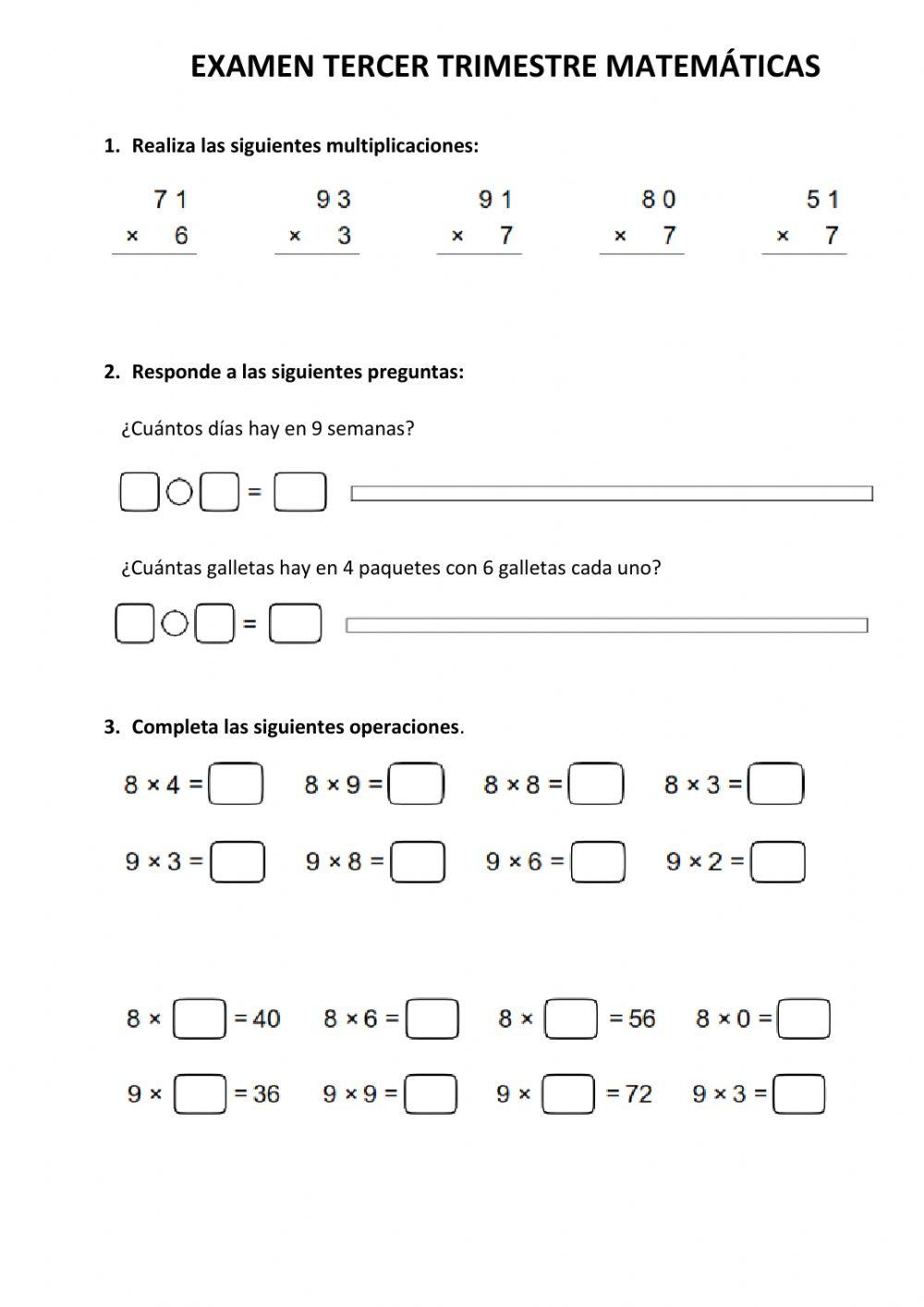 Examen Tercer trimestre