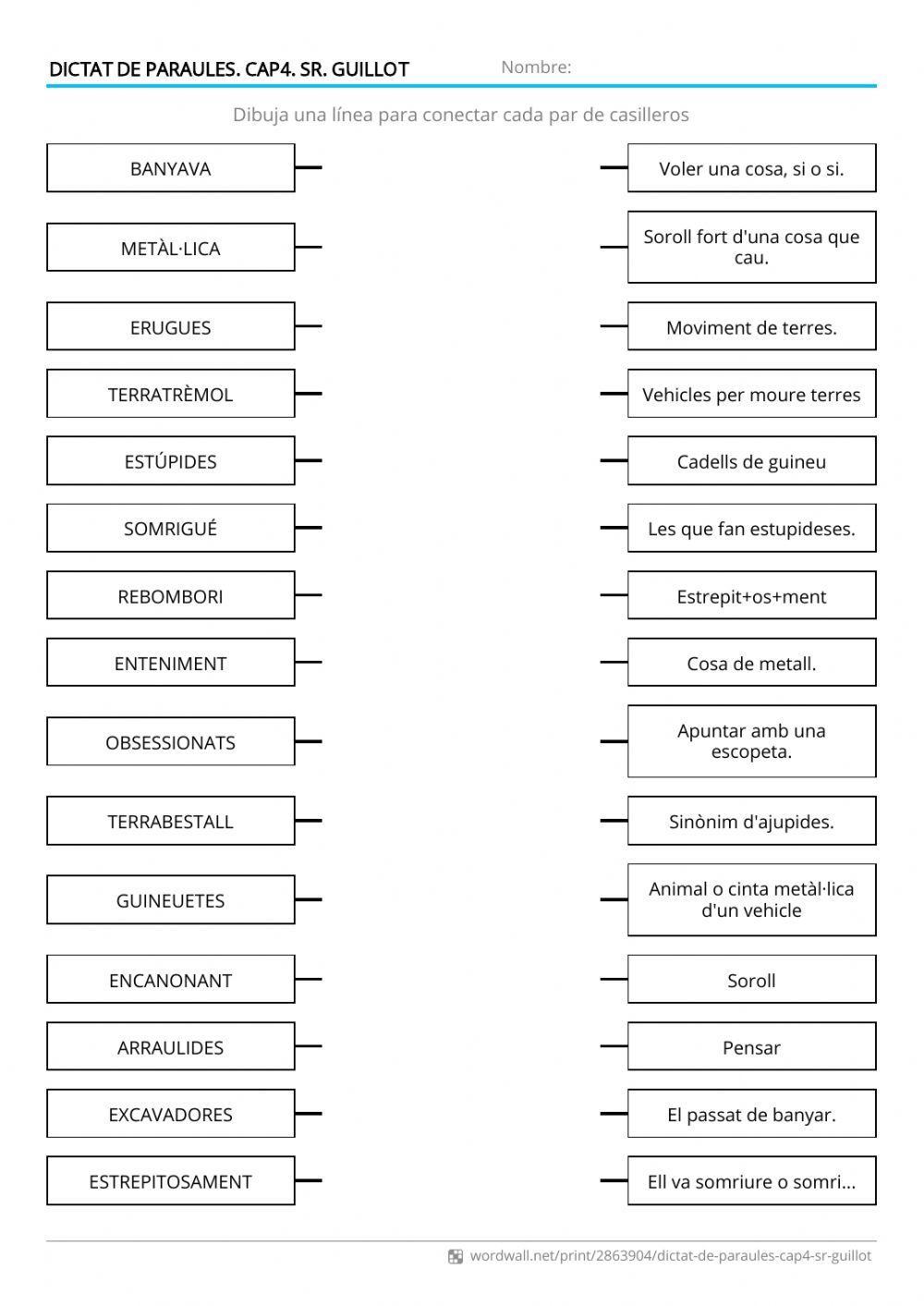 Paraules per relacionar