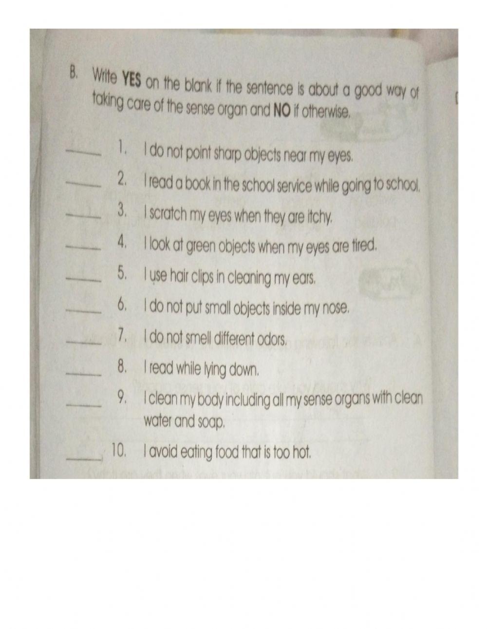 Taking Good Care of the Sense Organs