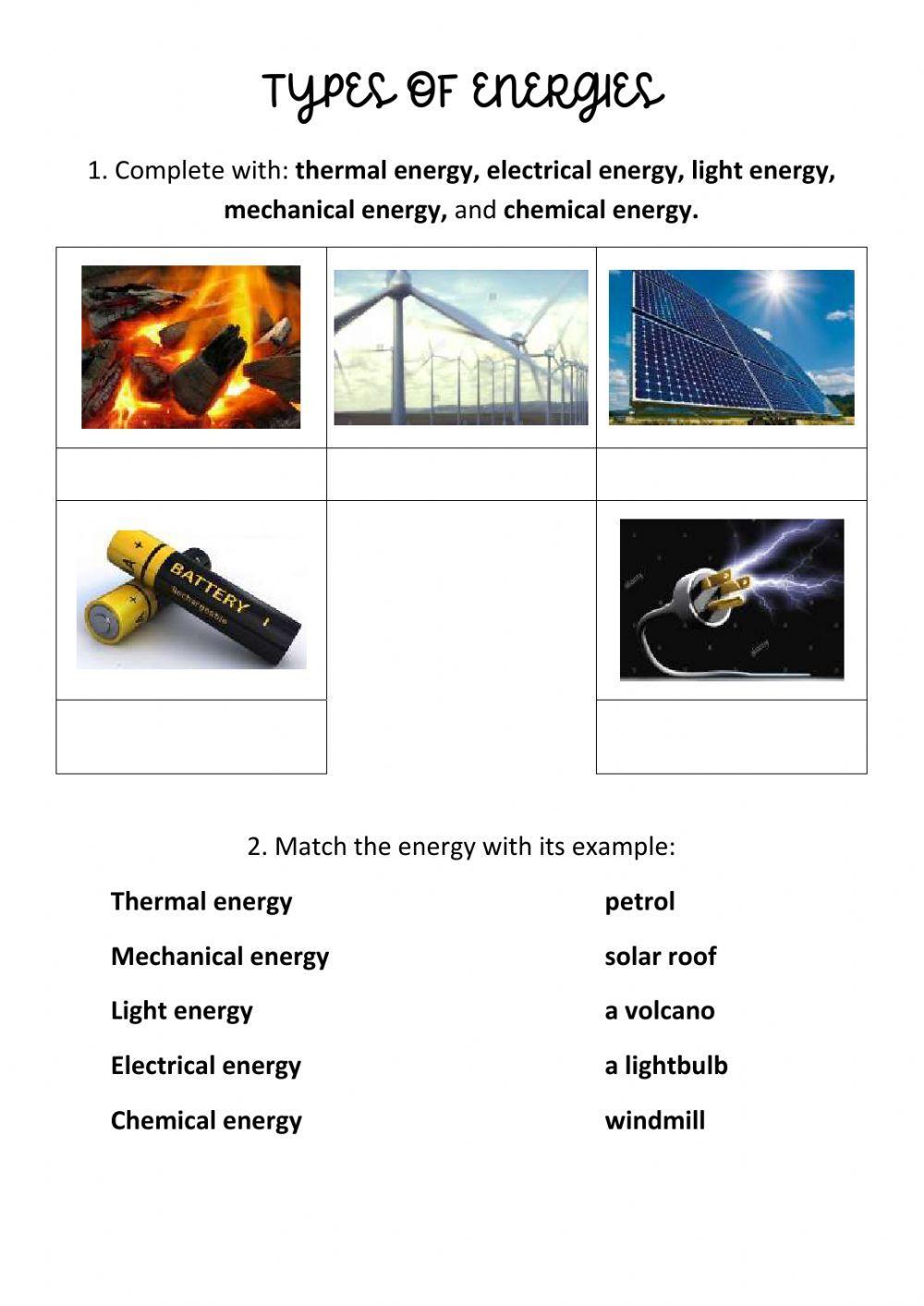 Types of energies