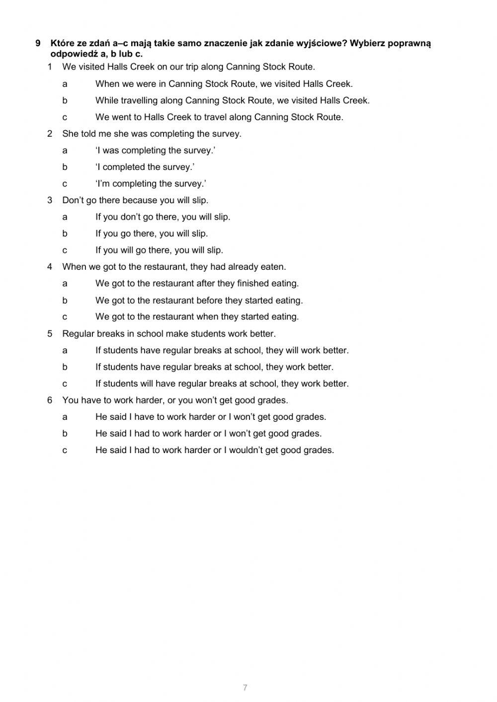 Insight Pre-intermediate final test