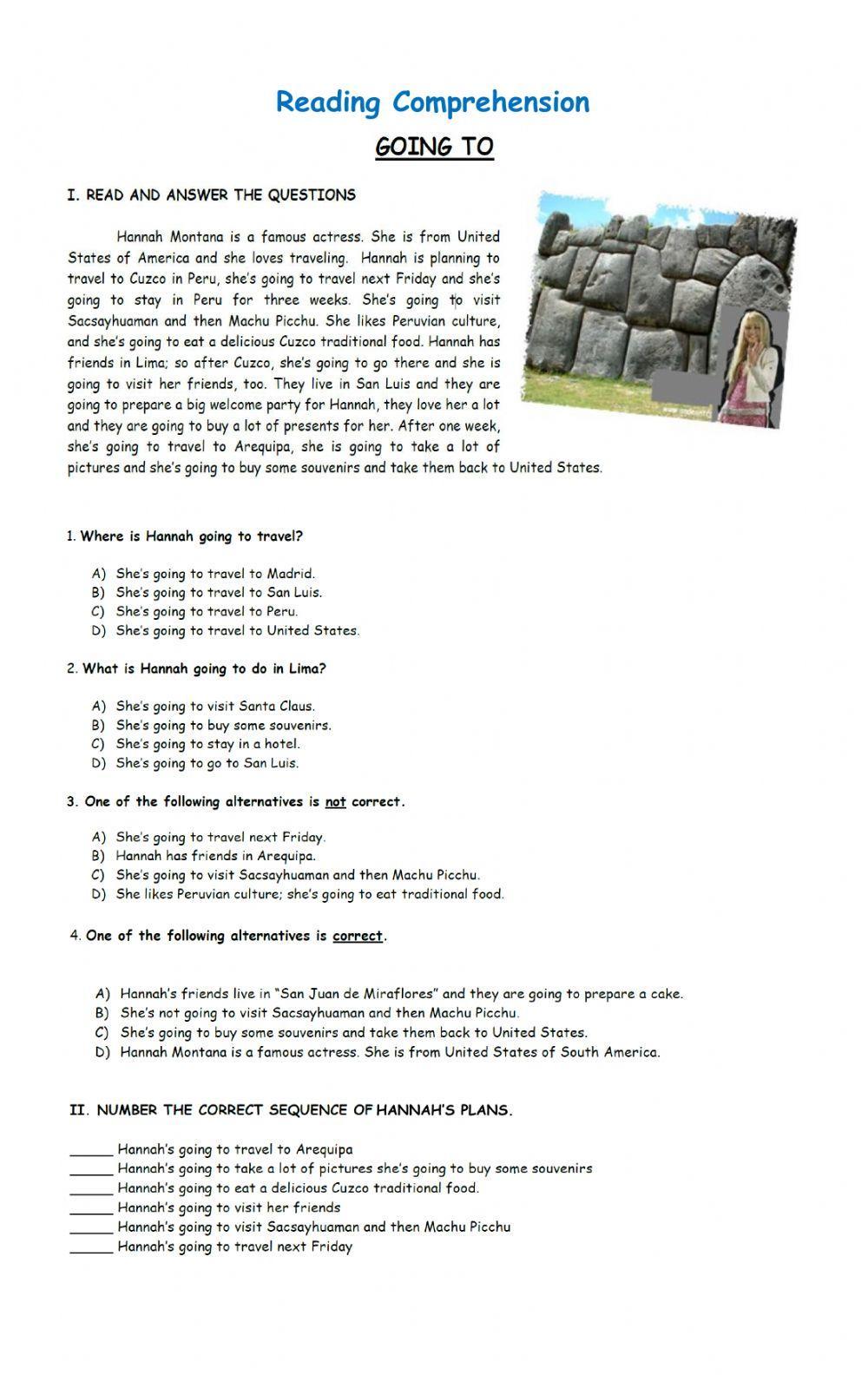Reading Comprehension Reading Comprehension