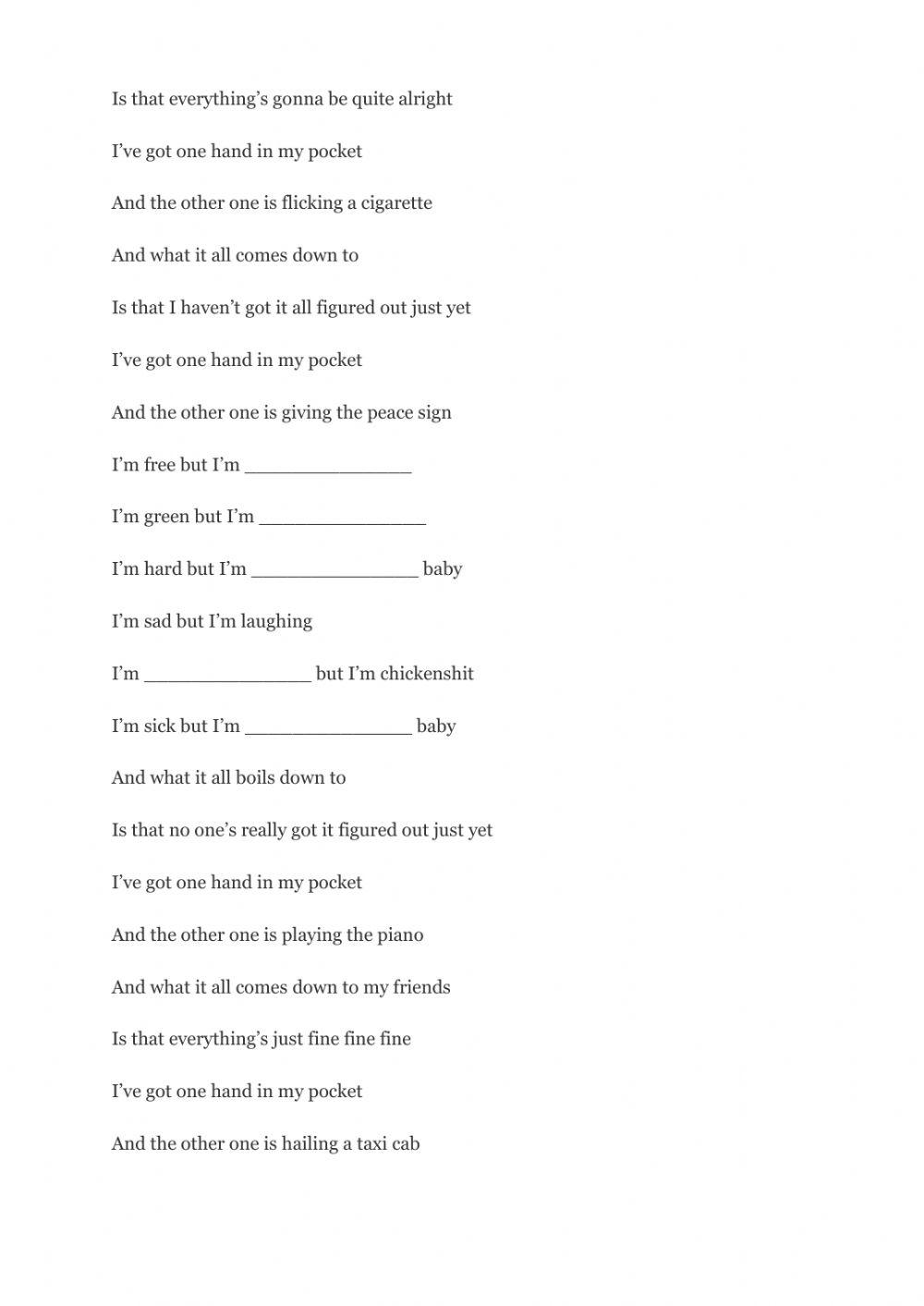 Hand in my pocket alanis morrisette