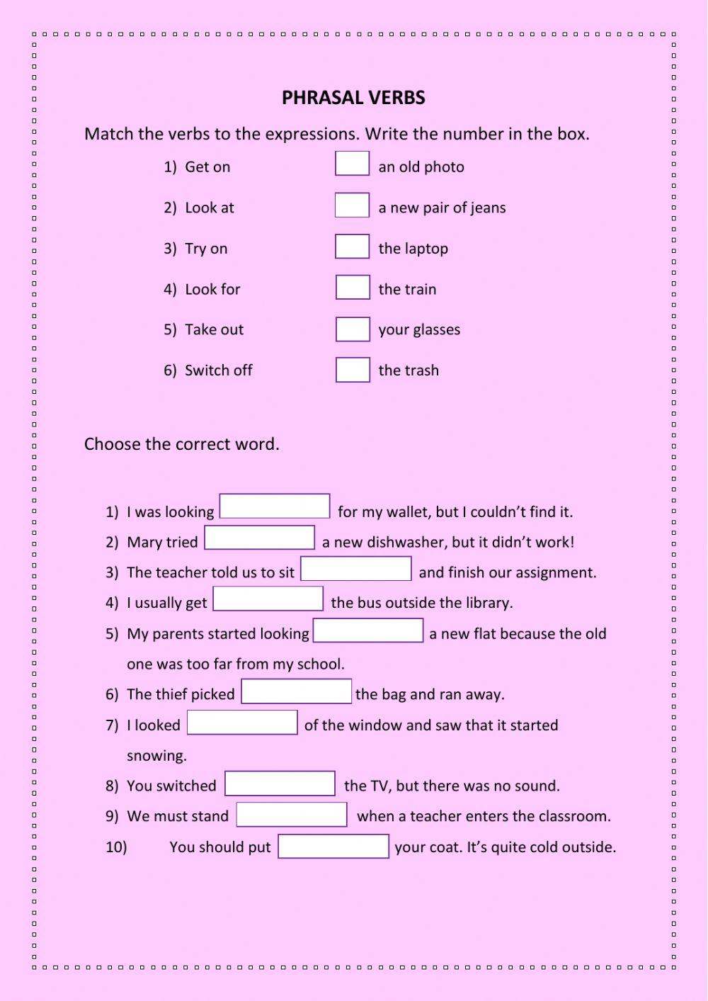 Phrasal verbs Phrasal verbs