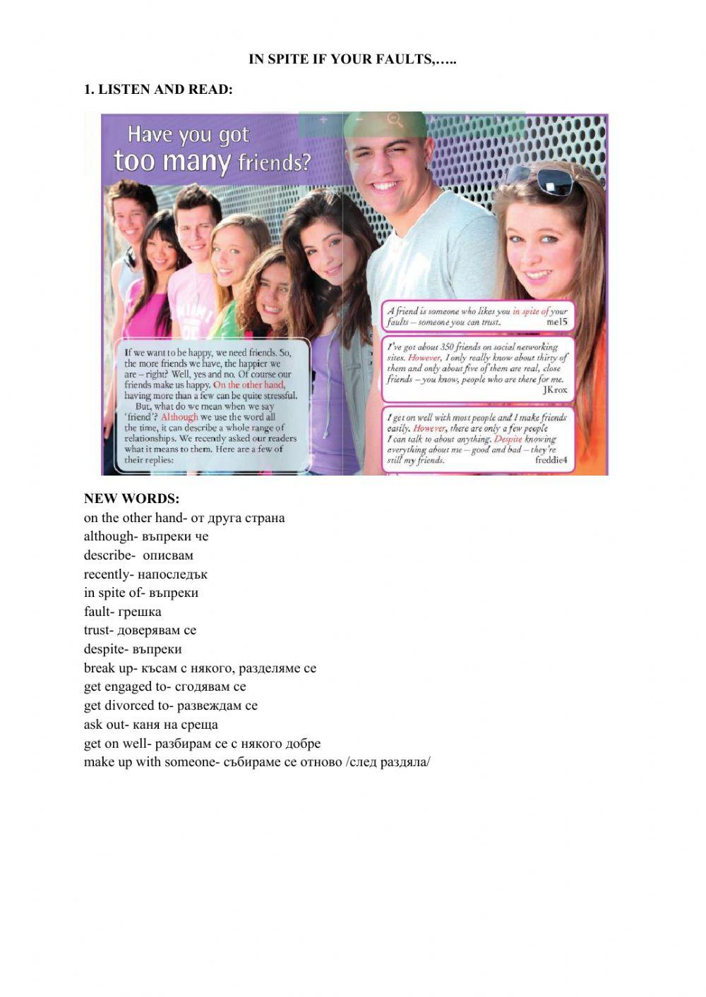 In spite of your faults