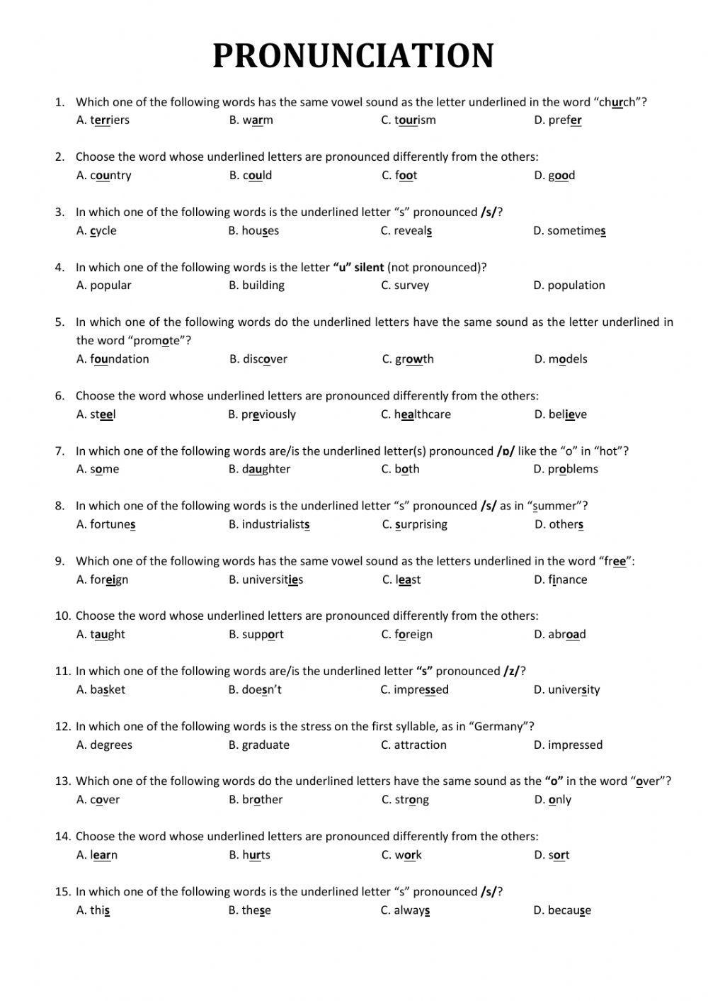 PRONUNCIATION - Phonetics