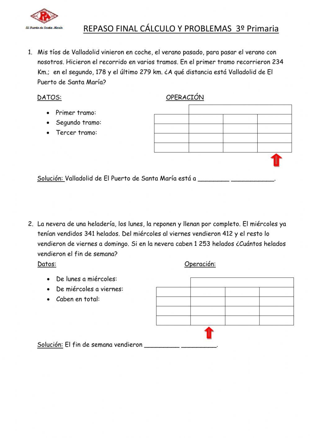 Repaso final cálculo problemas 3ºP I