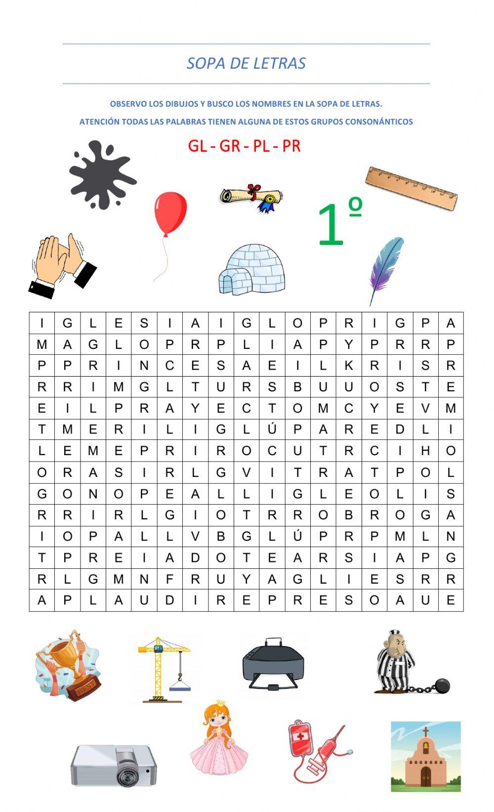 Sopa de letras - 18 DE JUNIO