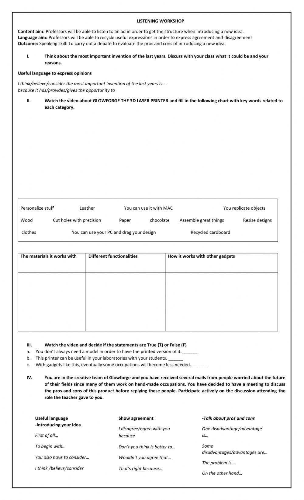 Listening Workshop Ss Handout