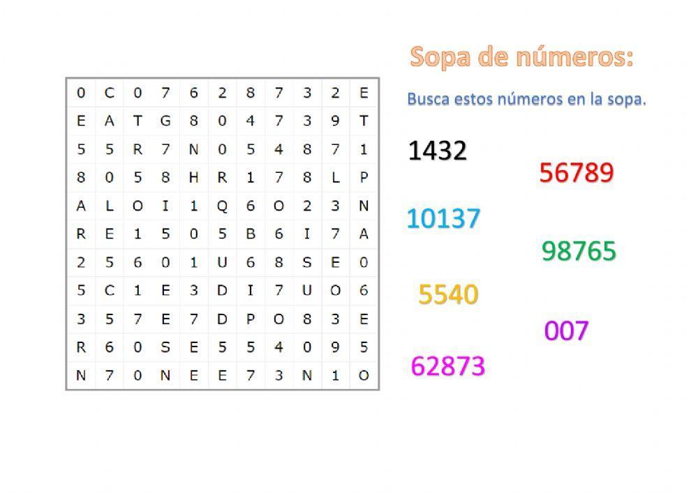 Sopa de números