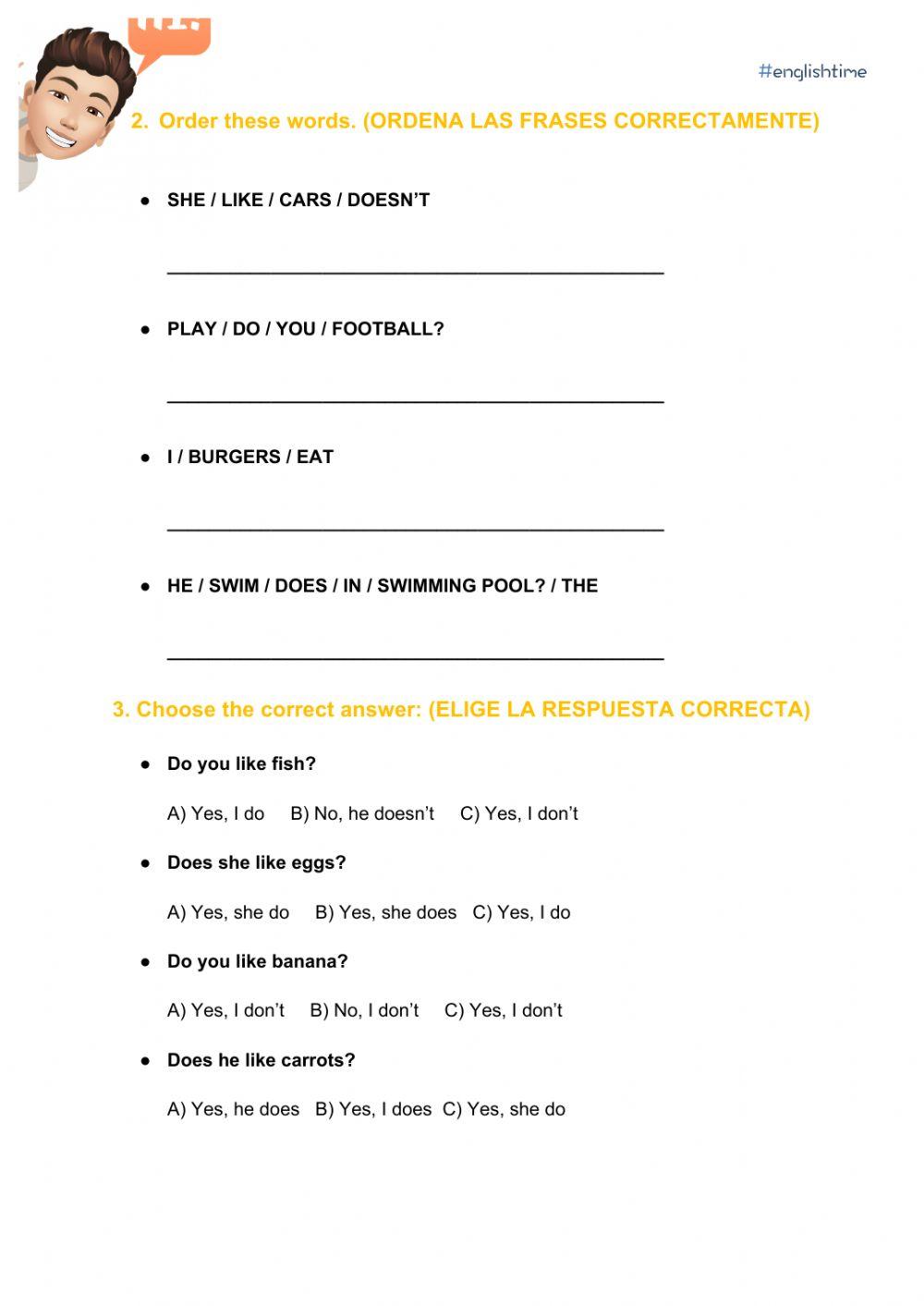 FOOD and LIKE-DOESN'T LIKE