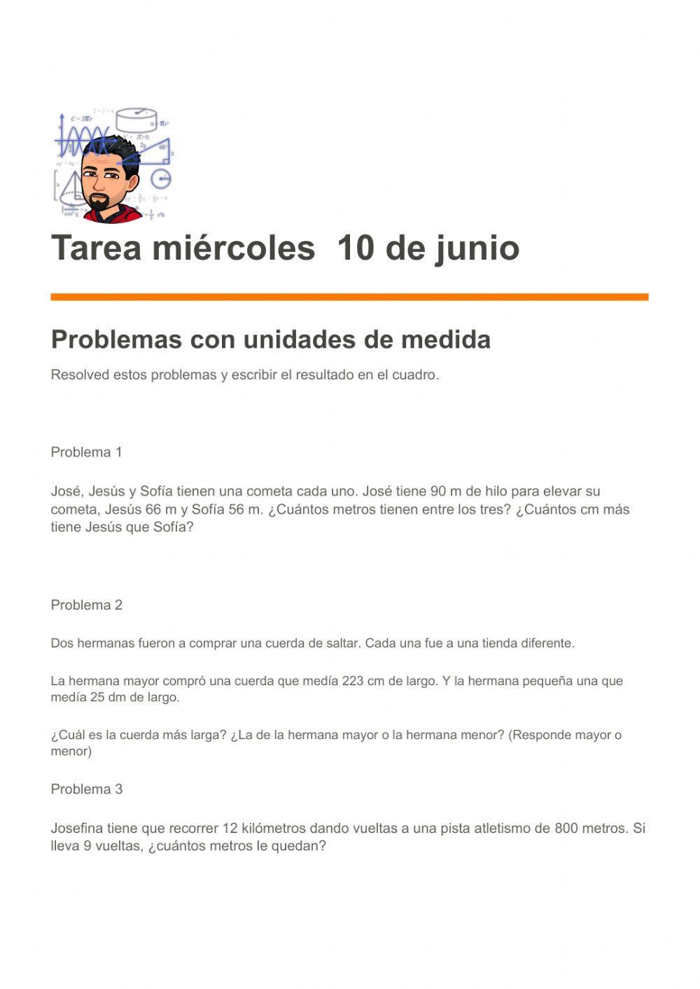 Problemas Unidades de medida