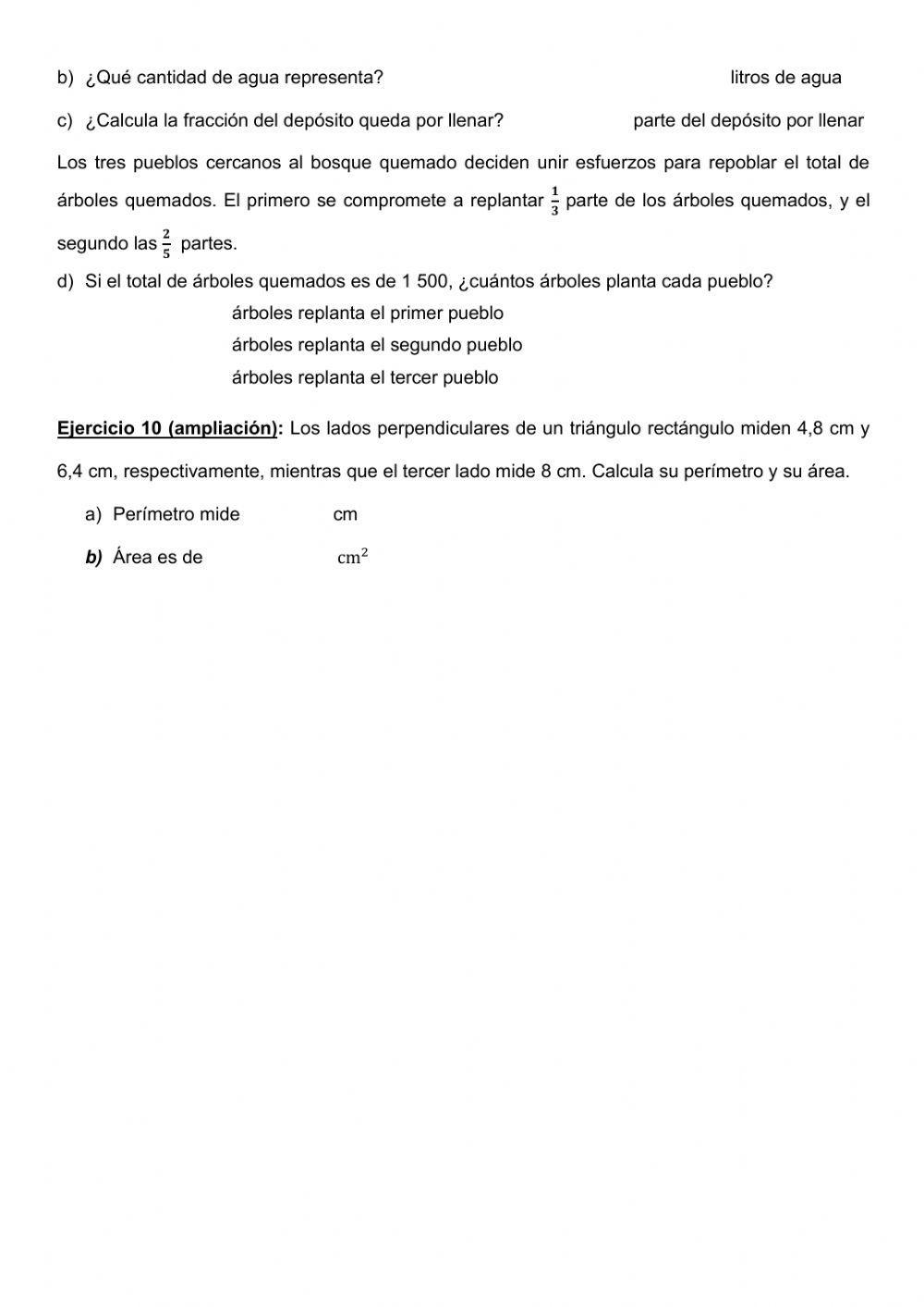 Ejercicios de repaso mates 1º ESO