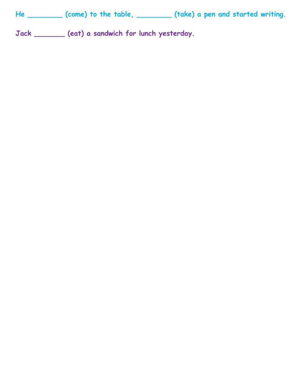 Past Simple - Irregular verbs (affirmative)