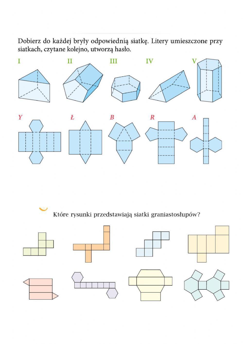 Siatki graniastosłupów