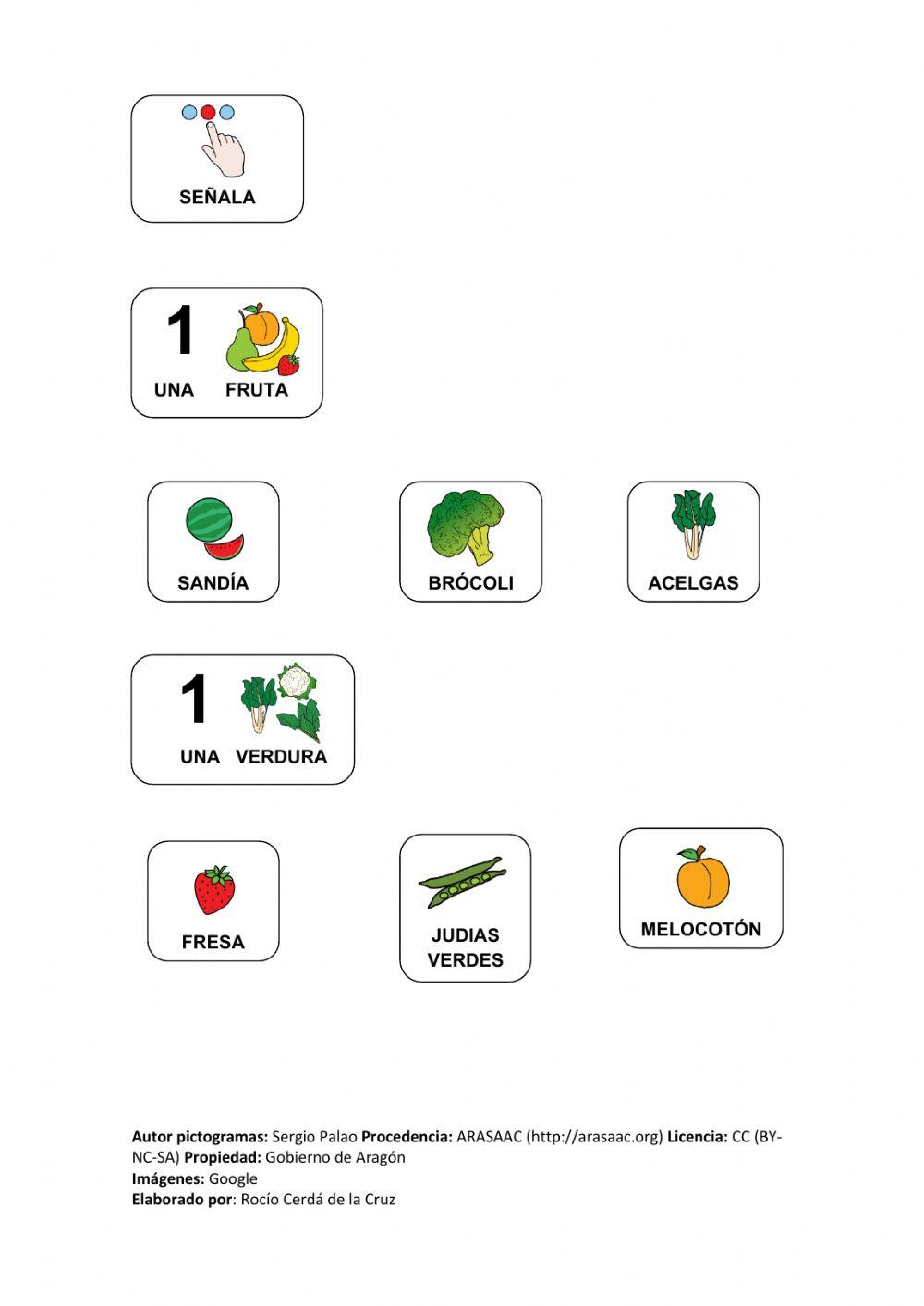 Frutas y verduras (con audio)