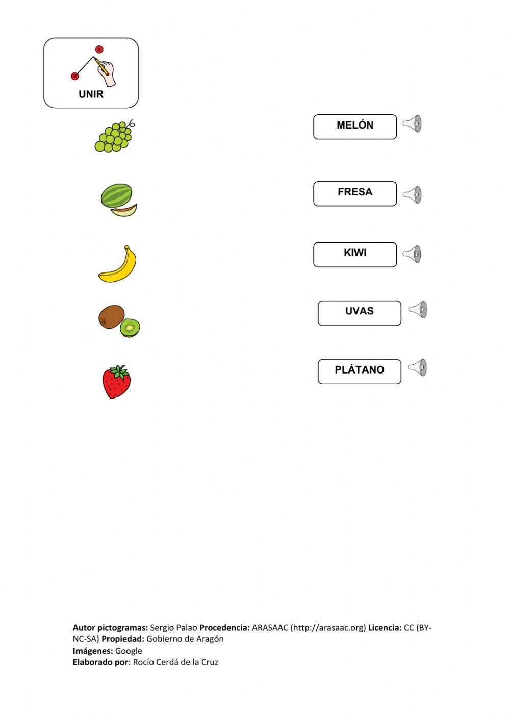 Frutas y verduras (con audio)