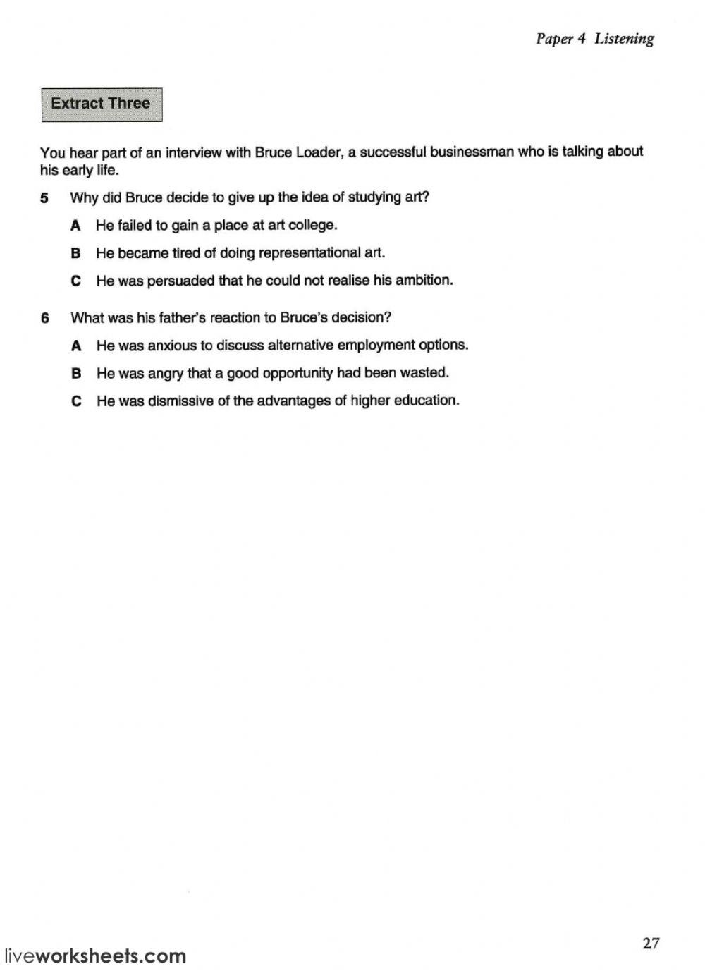 CAE PAPER 4 PART 1-III TERM