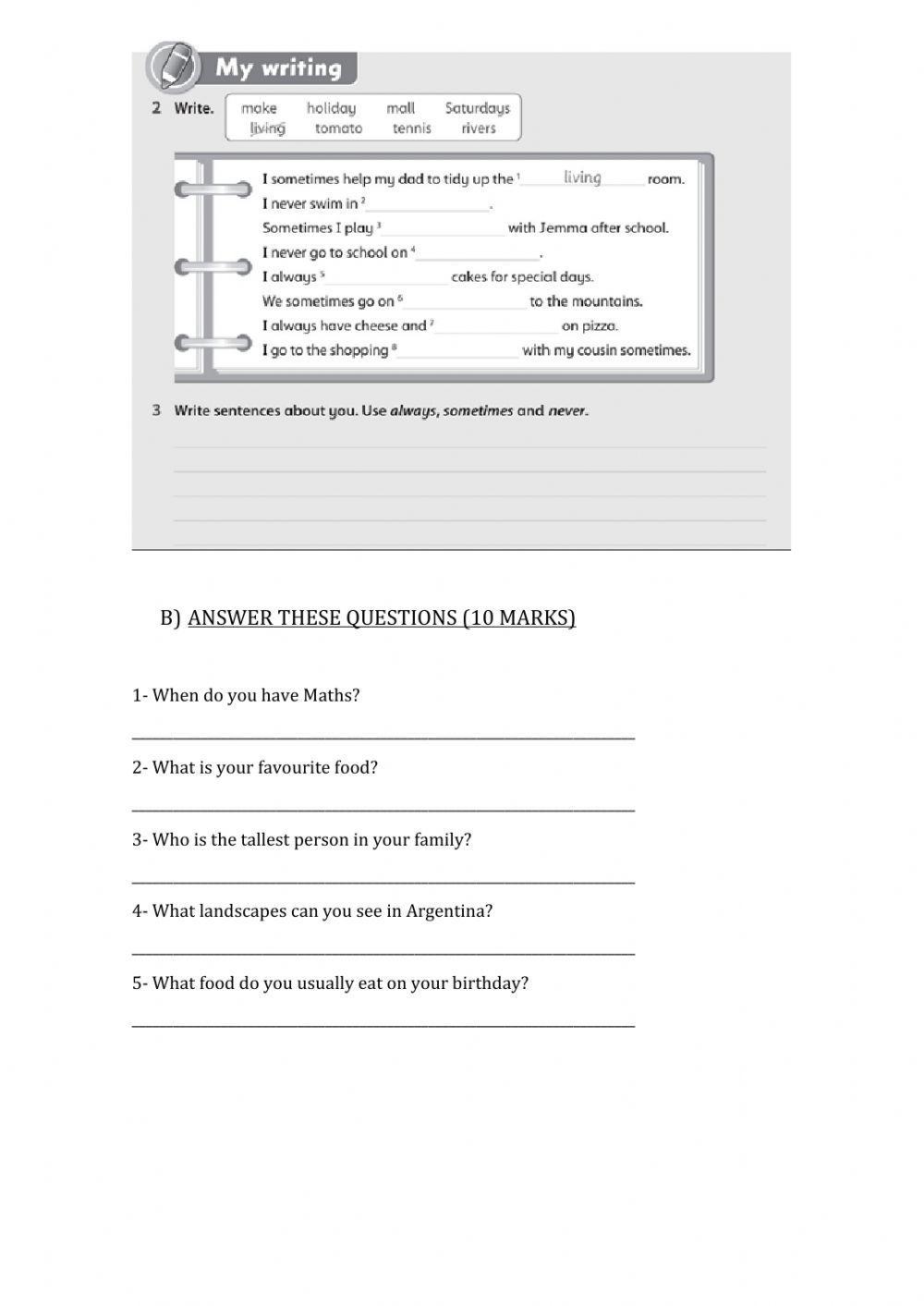 Mid Term Test 5th Grade