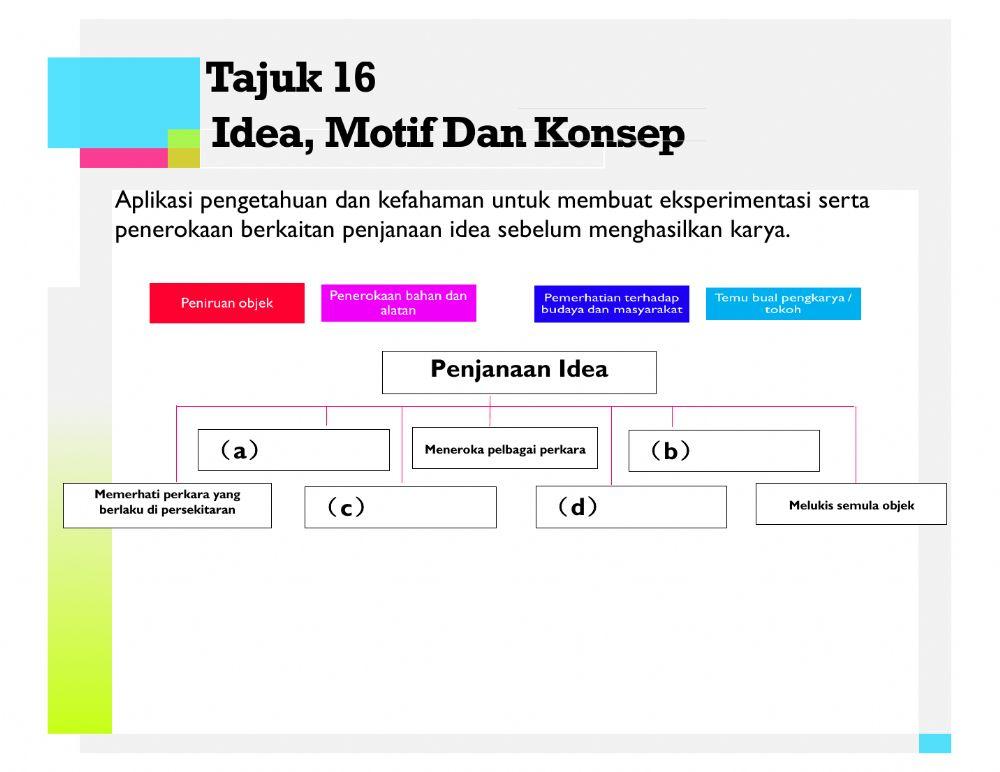 Idea, Motif Dan Konsep worksheet | Live Worksheets