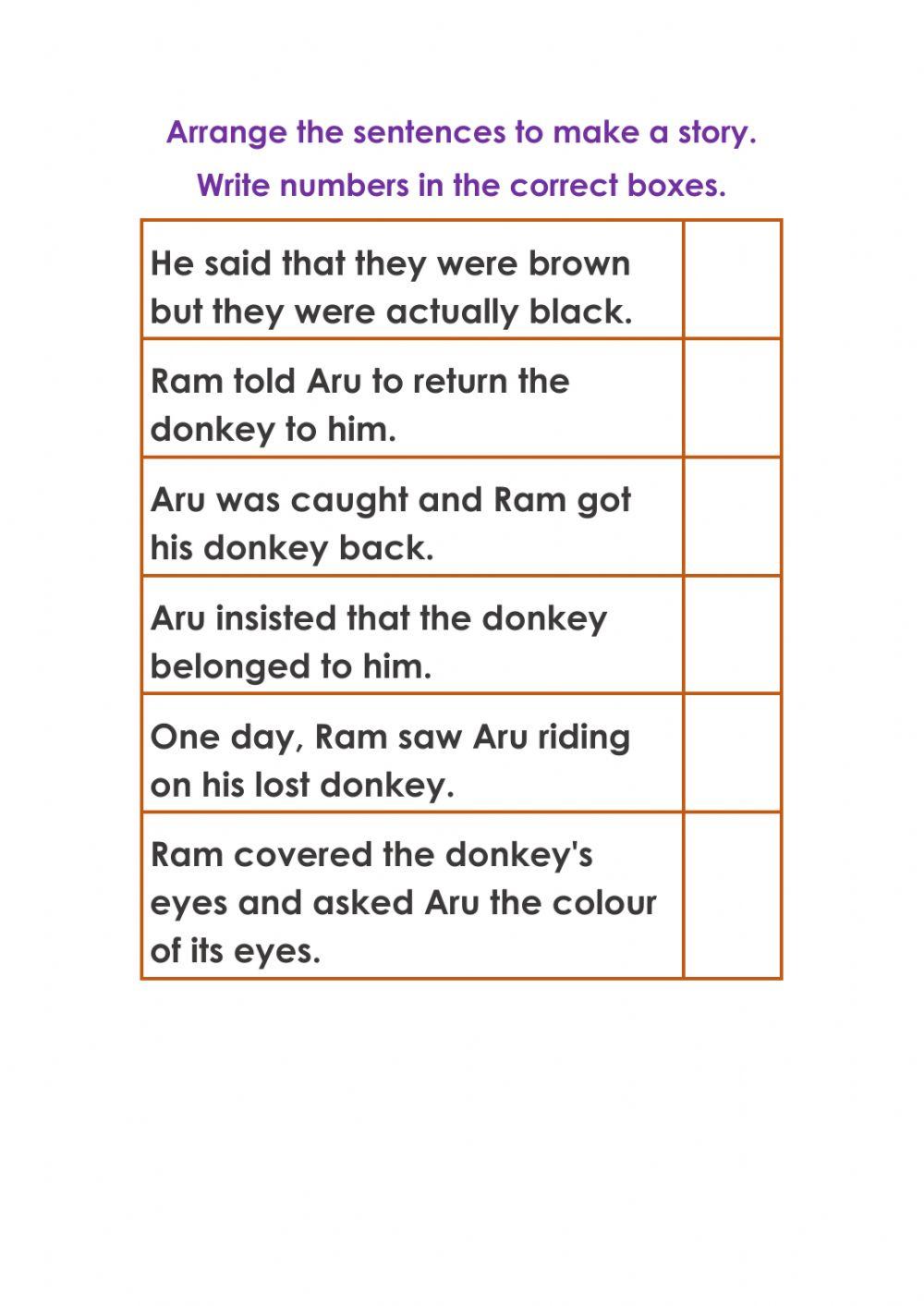 Arrange sentences in correct order worksheet | Live Worksheets Arrange sentences in correct order worksheet | Live Worksheets