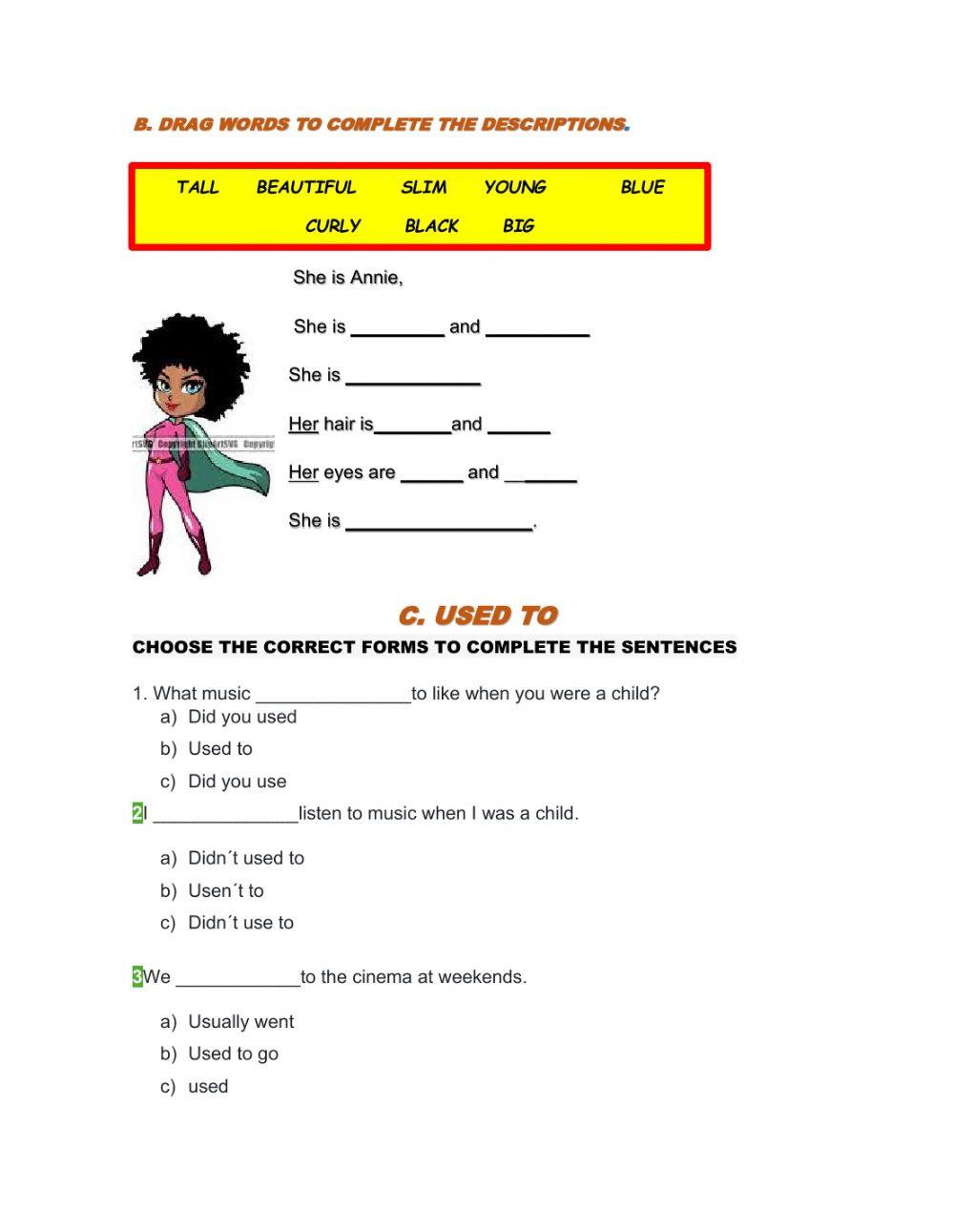 Physical Descriptions- Used to