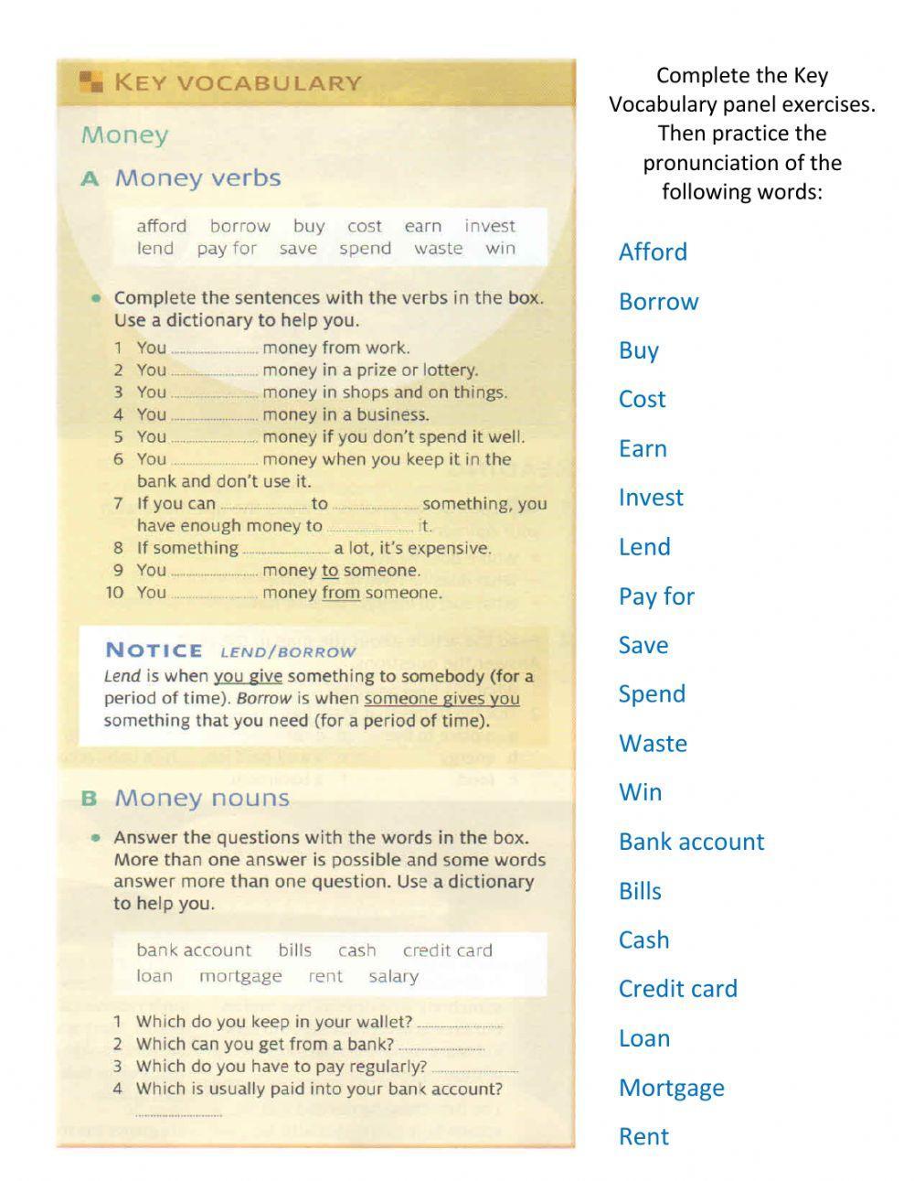 Money Vocabulary