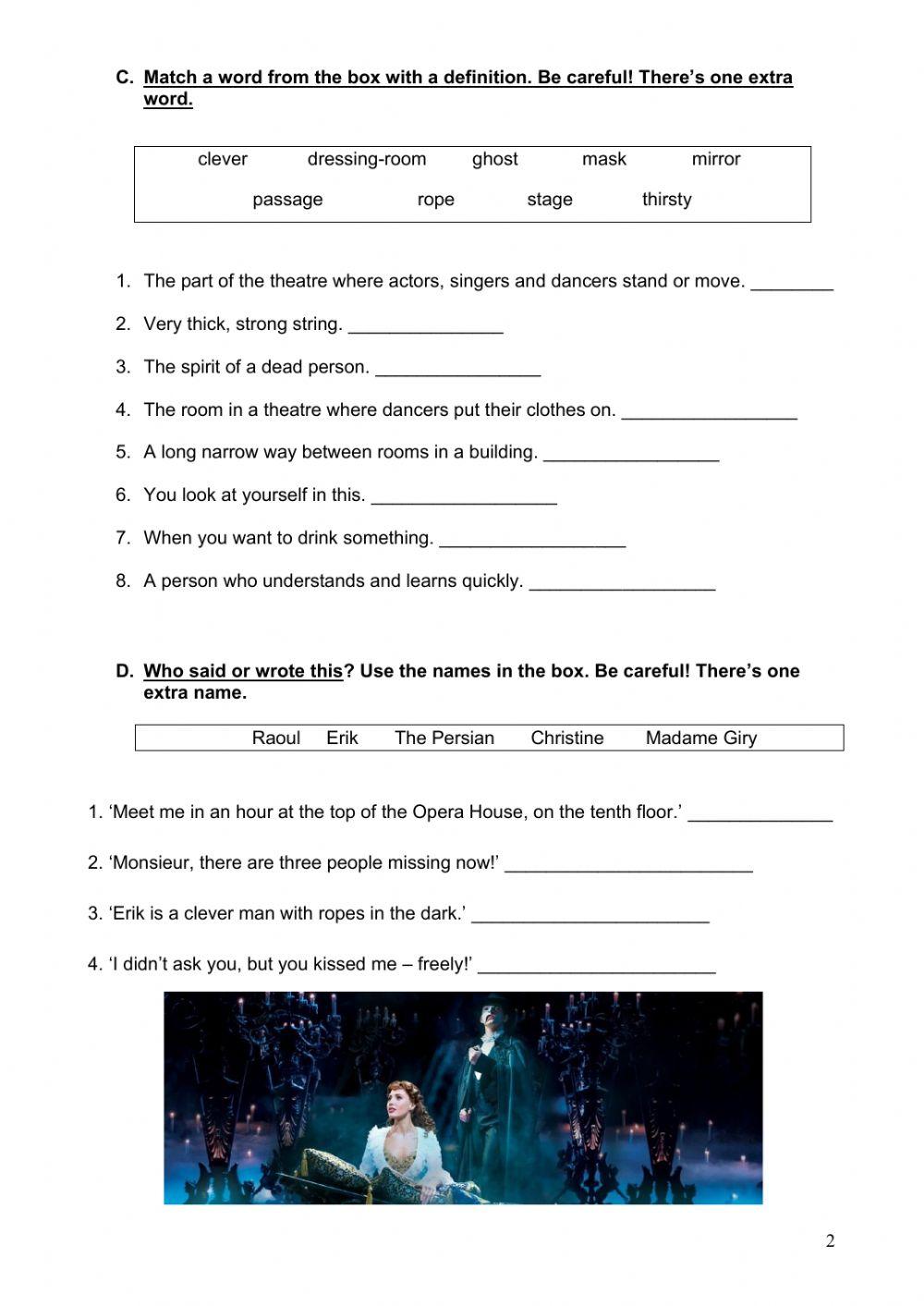 The Phantom of the Opera - Final Quiz