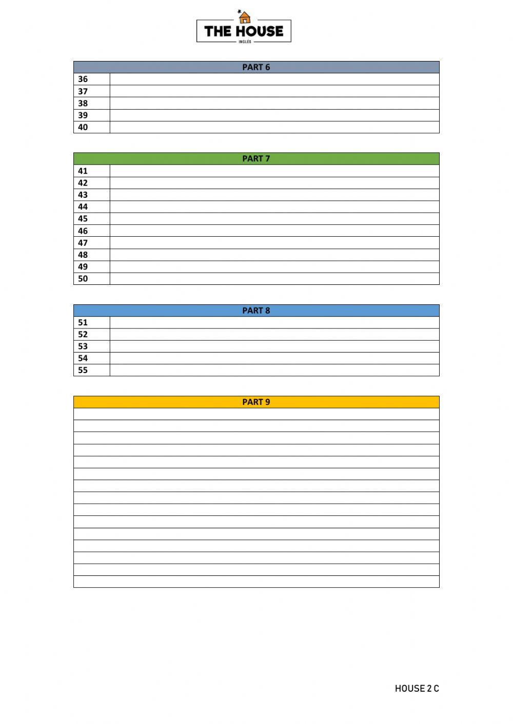 Answer sheet TE Free Interactive Worksheets 292564