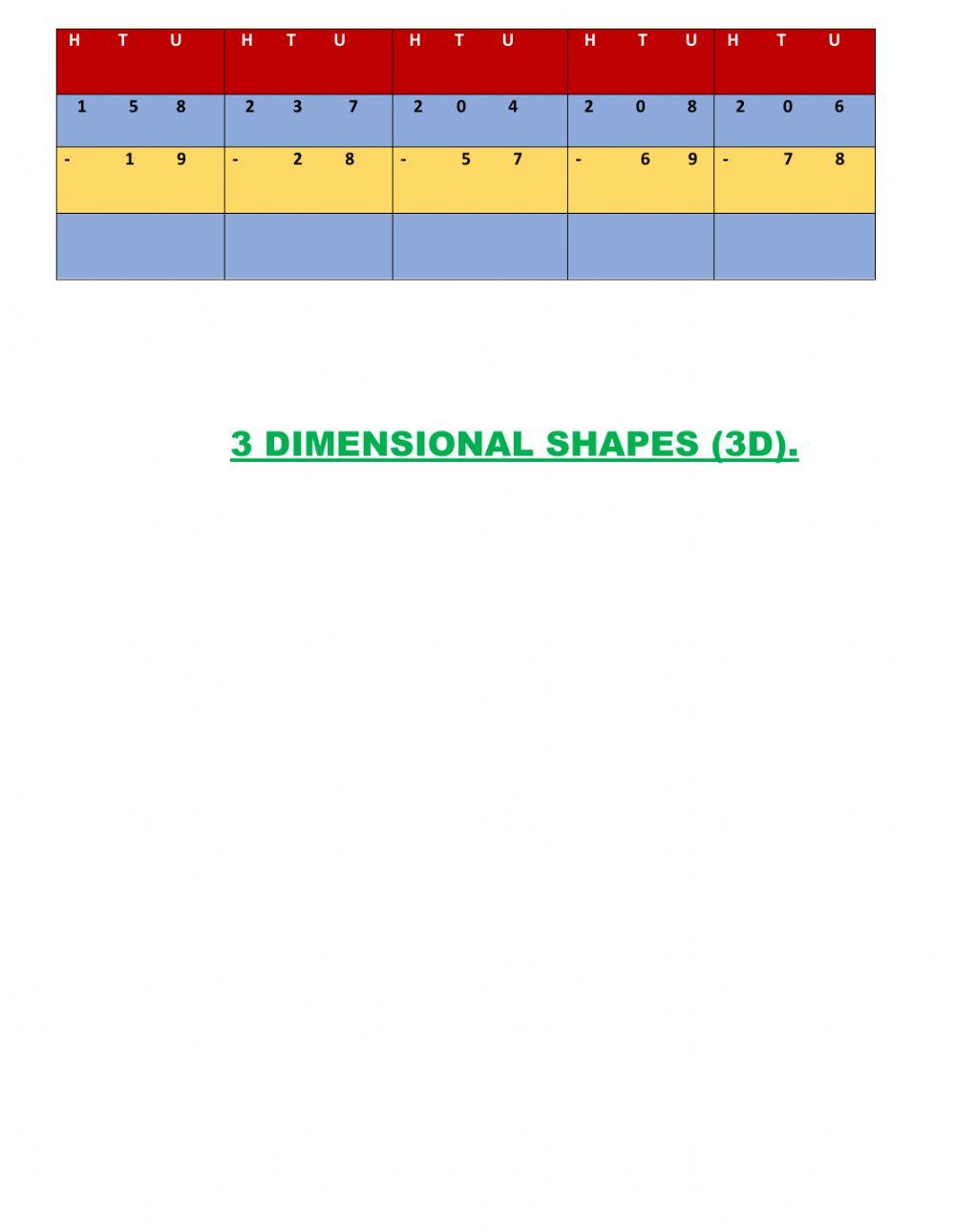 Numbers in words & Subtraction