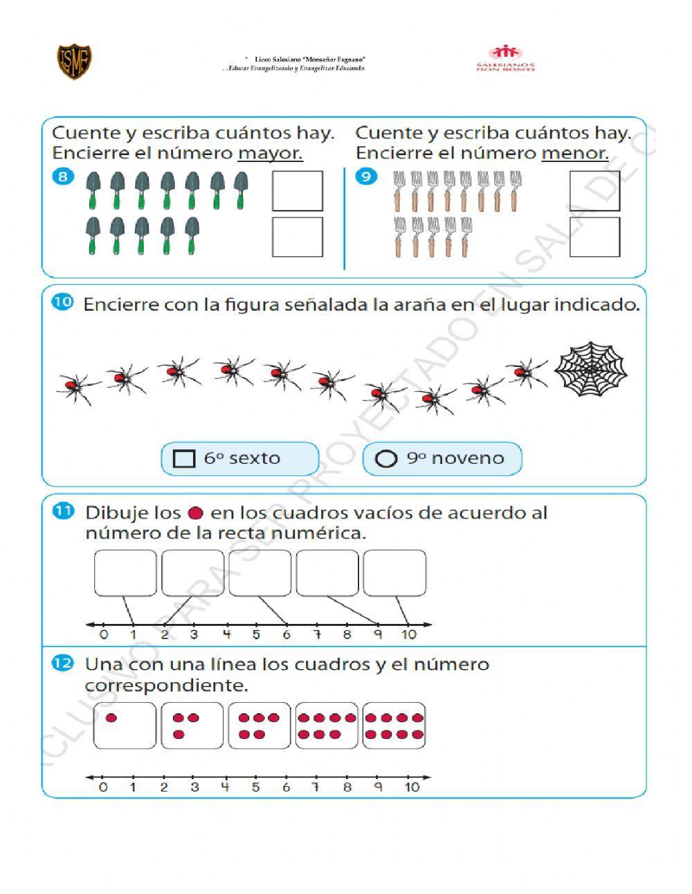 Matematica evaluacion formativa numeros hasta el 10