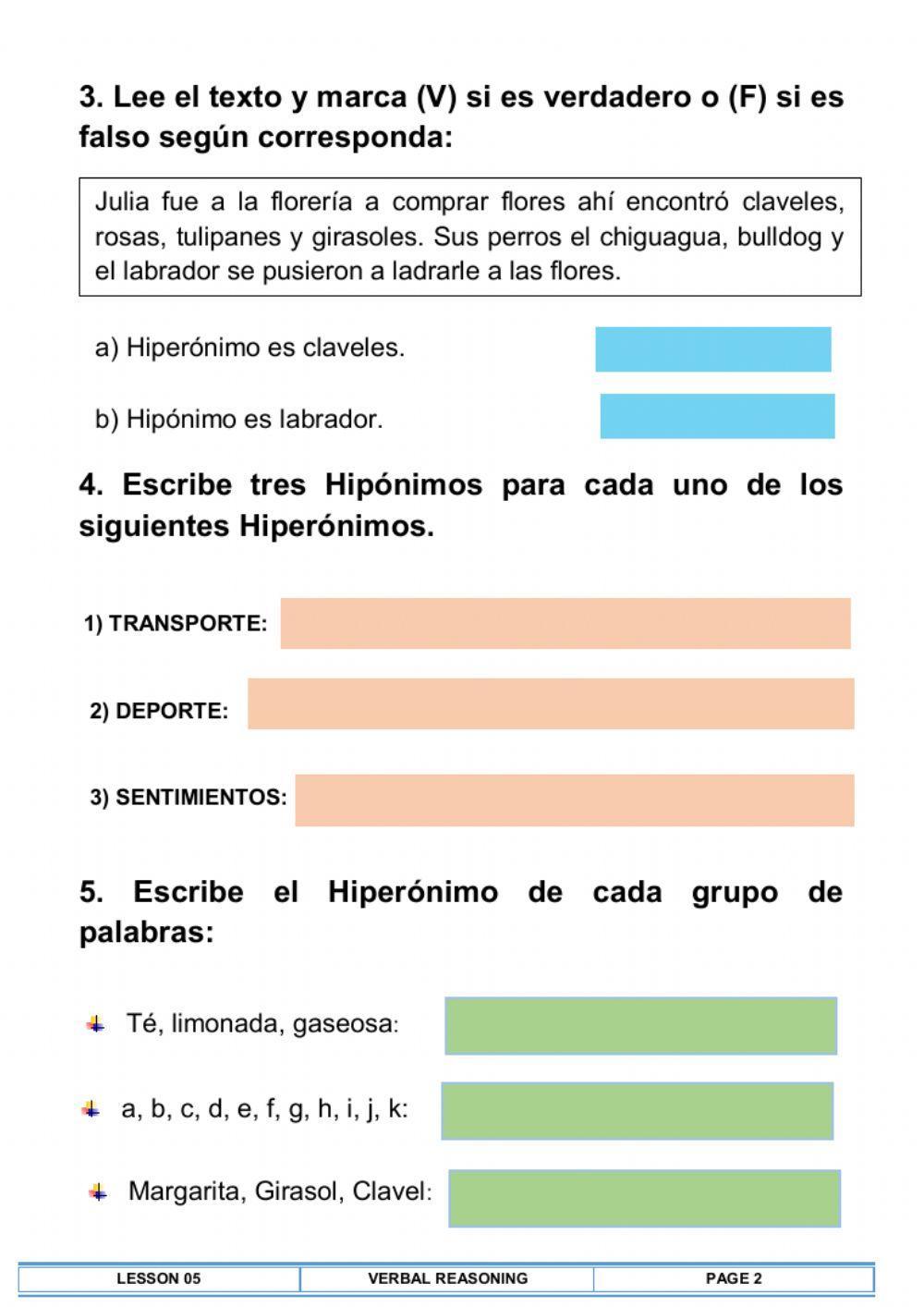 Hiperónimo e hipónimo