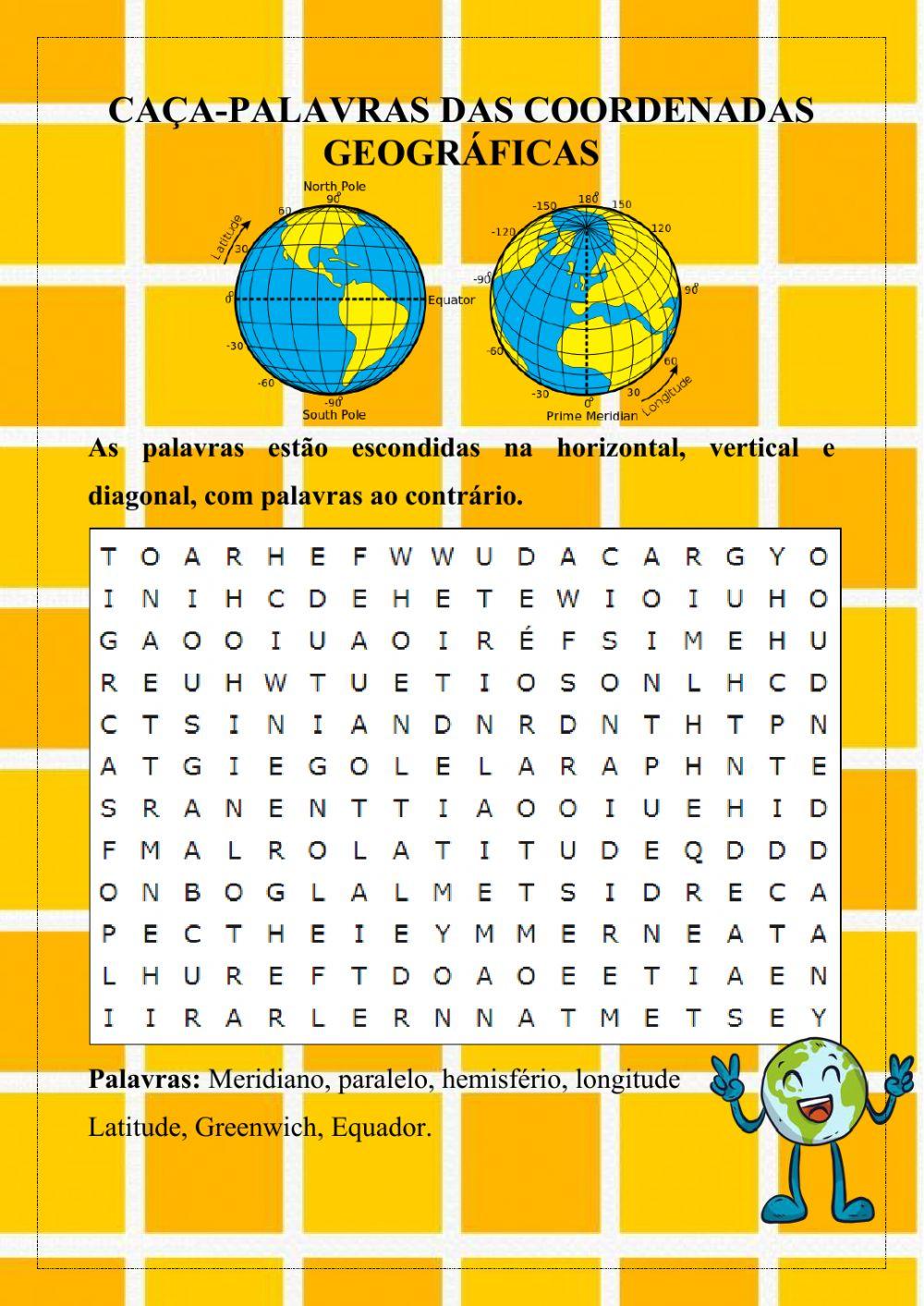 Caça Palavras - Coordenadas