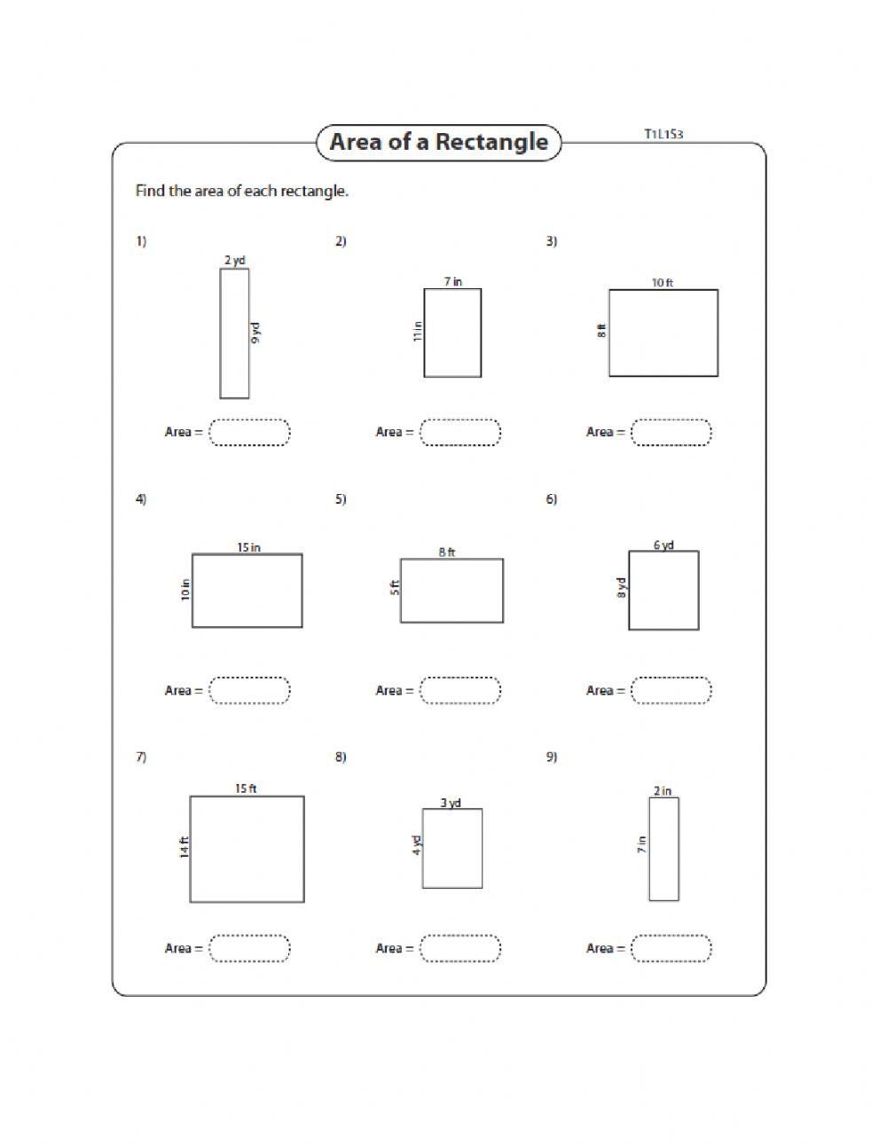Area - Finding area of a shape Day 4