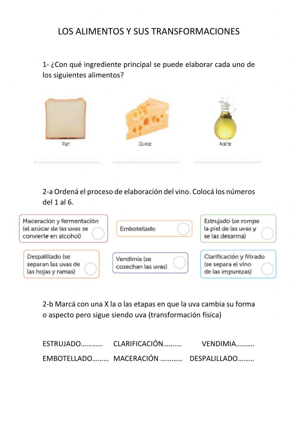Transformación y conservación de los alimentos