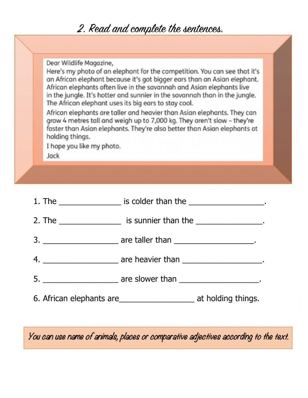 Comparatives and Superlatives.