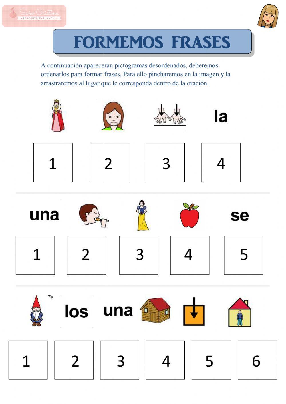 Forma frase blancanieves